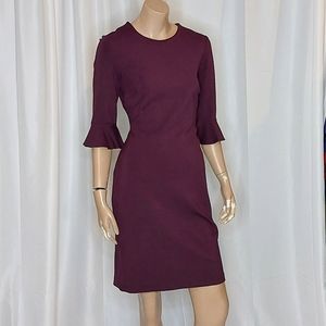 BANANA REPUBLIC cranberry midi dress sz 6